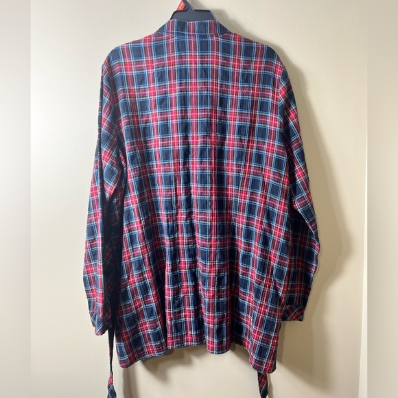 J. Jill Plaid Button Down Long Sleeve Tunic Shirt Tie Waist Large Farmhouse - Picture 3 of 7